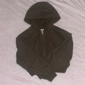 Aeropostale Olive Green Bomber Jacket Cropped